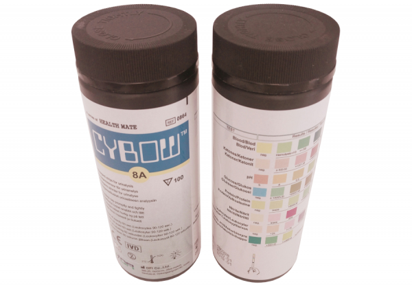 CYBOW 8A [ZAF-130-8] - Urinsticka för mätning av U-Blod, U-Ketoner, U-pH, U-Glukos, U-Protein, U-Nitrit, U-Leukocyter och U-Askorbinsyra